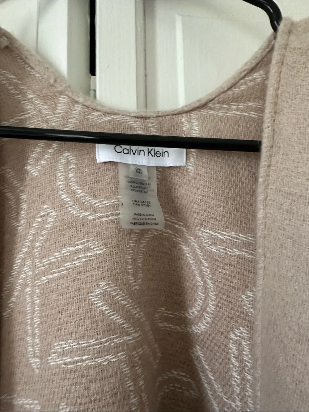 Beige Calvin Klein Wrap Poncho